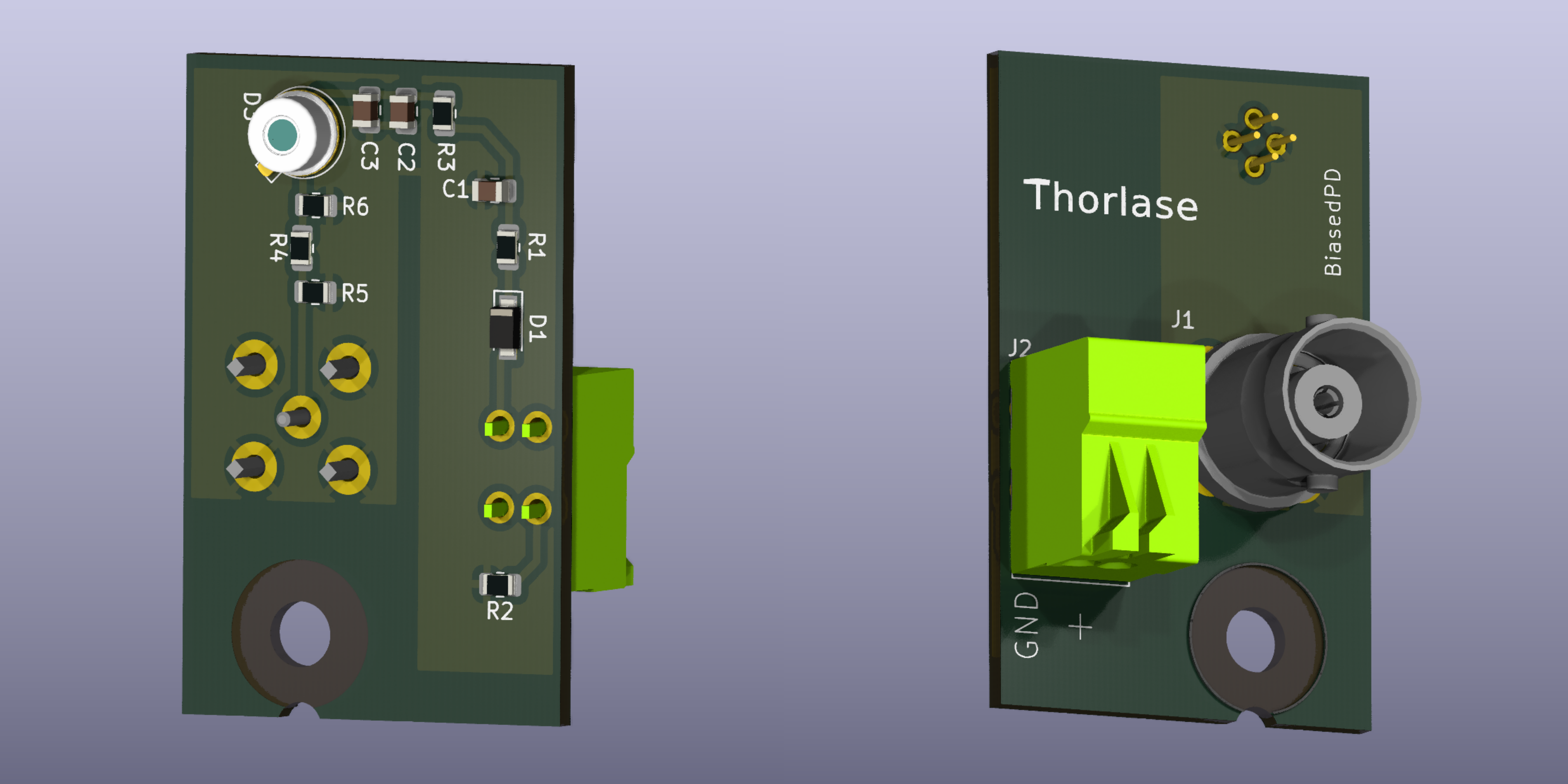 BiasedPD 3D view of PCB.